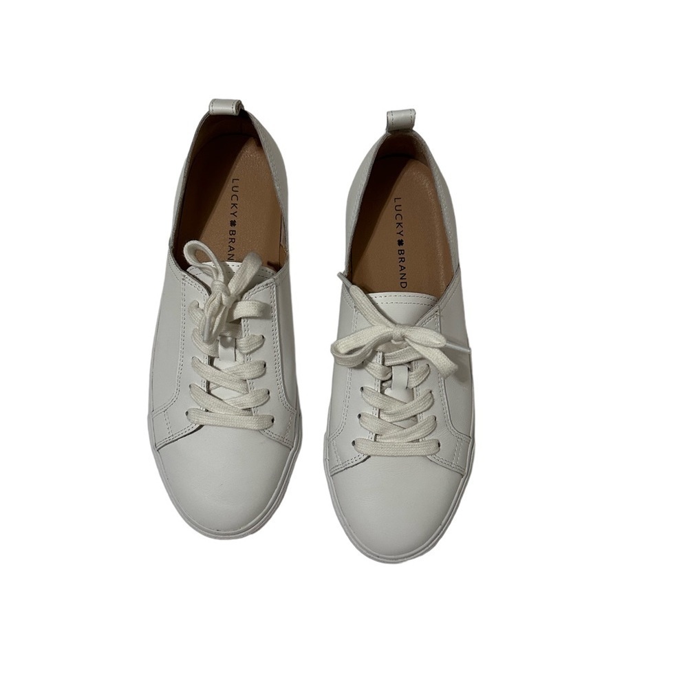 Lucky Brand Women White Tennis Sneaker Lace Up Size 10M